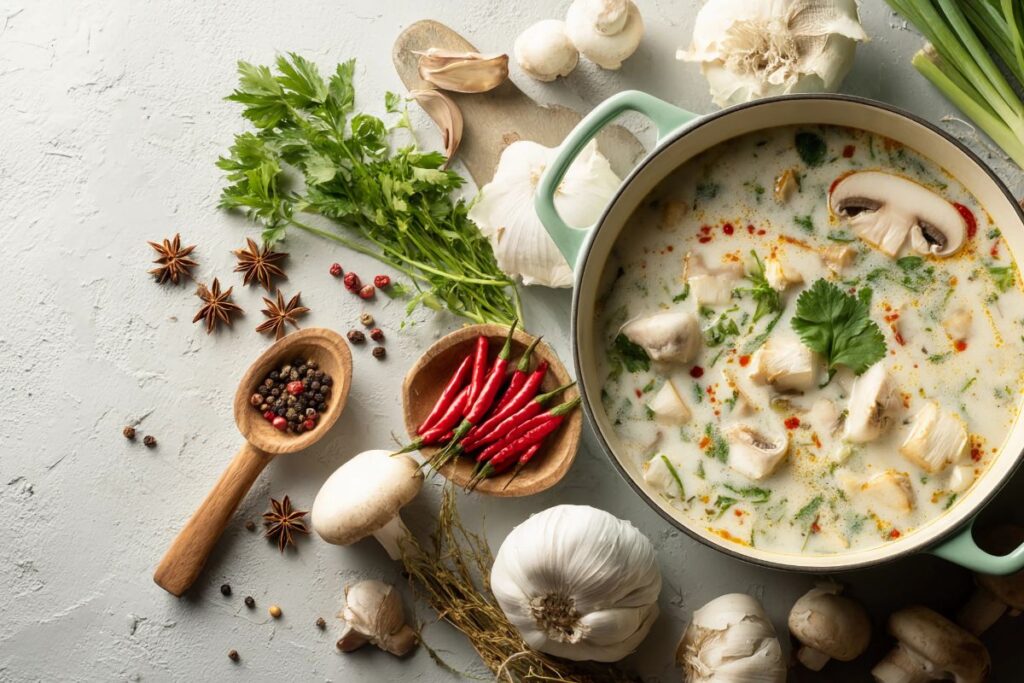 Perfekt gebratene weiße Champignons mit Kräutern servierfertig angerichtet