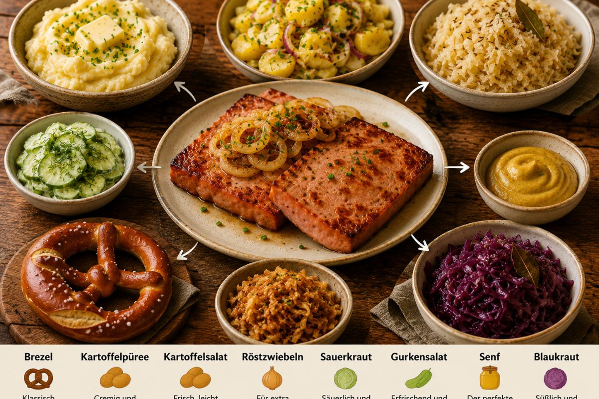 Was passt zu warmem Leberkäse?